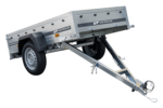 200×106 Gitteranhänger mit blauer Flachplane, Gitterwänden und Stützrad – Garden Trailer 200 KIPP – Bild 10