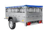 200×106 Gitteranhänger mit blauer Flachplane, Gitterwänden und Stützrad – Garden Trailer 200 KIPP – Bild 8