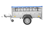 200×106 Gitteranhänger mit blauer Flachplane, Gitterwänden und Stützrad – Garden Trailer 200 KIPP – Bild 5