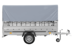 1-Achs-Anhänger GARDEN TRAILER 264 KIPP mit Laubgitteraufsatz, grauer Hochplane, Hochspriegel und Stützrad – Bild 4
